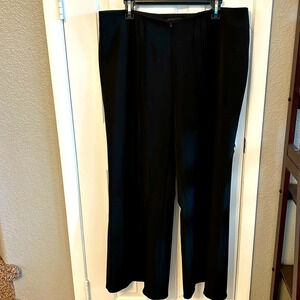 Clara S Women’s Large Black Wide Leg Pleated Zip Up Front Closure Trousers Pants